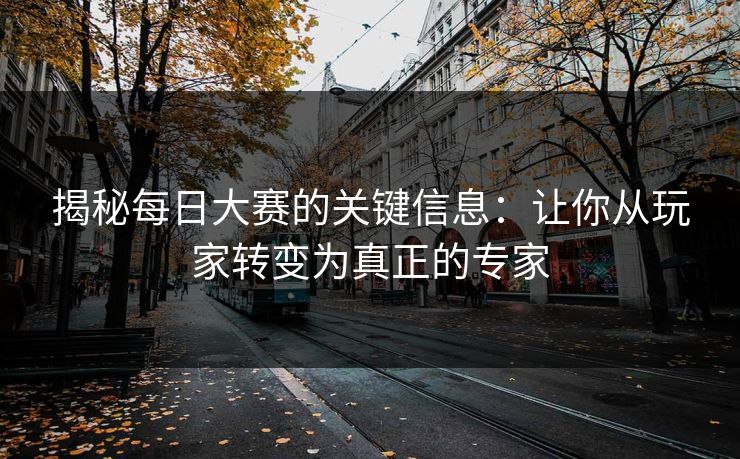 揭秘每日大赛的关键信息：让你从玩家转变为真正的专家